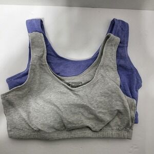 Fruit of the Loom Womens Sports Bra Size 36 Blue Grey Comfort Stretch